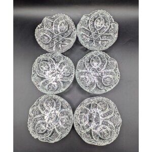 Vtg McKee EAPG Small Fruit Dessert Bowls Set of 6 Nortec Sawtooth Edge 4.75"